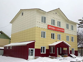  Торгово-офисное здание Новосибирск - Кассета фасадная с рифлением Камилан
